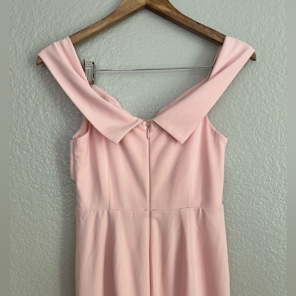 Elegant Perception Light Pink Off-the-Shoulder Bow Maxi Dress - Picture 5 of 9